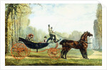 A Horse-Drawn Carriage in a Park with a Hunt Beyond by S. Normand