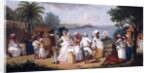 A Negro's Dance in the Island of Dominica, Fort Young beyond by Agostino Brunias