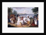 A Negro's Dance in the Island of Dominica, Fort Young beyond by Agostino Brunias
