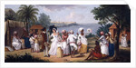 A Negro's Dance in the Island of Dominica, Fort Young beyond by Agostino Brunias