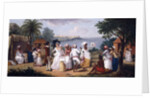 A Negro's Dance in the Island of Dominica, Fort Young beyond by Agostino Brunias