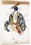 Costume design for a male dancer in 'Danse Juive', wearing knickerbockers and a turban, playing a tambourine by Leon Bakst