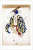 Costume design for a male dancer in 'Danse Juive', wearing knickerbockers and a turban, playing a tambourine by Leon Bakst