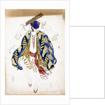 Costume design for a male dancer in 'Danse Juive', wearing knickerbockers and a turban, playing a tambourine by Leon Bakst