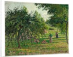 Apple Trees and Hay Makers at Eragny, 1895 by Camille Pissarro