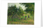 Apple Trees and Hay Makers at Eragny, 1895 by Camille Pissarro