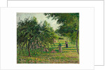 Apple Trees and Hay Makers at Eragny, 1895 by Camille Pissarro