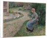 A Servant Seated in the Garden at Eragny, 1884 by Camille Pissarro