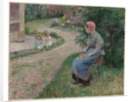 A Servant Seated in the Garden at Eragny, 1884 by Camille Pissarro