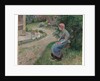 A Servant Seated in the Garden at Eragny, 1884 by Camille Pissarro