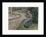 A Servant Seated in the Garden at Eragny, 1884 by Camille Pissarro
