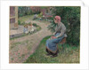 A Servant Seated in the Garden at Eragny, 1884 by Camille Pissarro