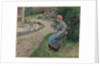 A Servant Seated in the Garden at Eragny, 1884 by Camille Pissarro