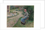 A Servant Seated in the Garden at Eragny, 1884 by Camille Pissarro