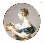Girl Playing with a Dog and a Cat by Jean-Honore Fragonard