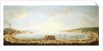 A Panoramic view of the Bay of Naples, with the Royal Procession to Piedigrotta by Antonio Joli