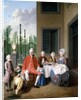 Group Portrait of the van den Bosch Family, dining by a House, a Topiary Garden Beyond, 1777 by Jan Josef the Younger Horemans