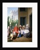 Group Portrait of the van den Bosch Family, dining by a House, a Topiary Garden Beyond, 1777 by Jan Josef the Younger Horemans