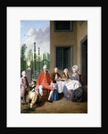 Group Portrait of the van den Bosch Family, dining by a House, a Topiary Garden Beyond, 1777 by Jan Josef the Younger Horemans