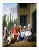 Group Portrait of the van den Bosch Family, dining by a House, a Topiary Garden Beyond, 1777 by Jan Josef the Younger Horemans
