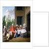 Group Portrait of the van den Bosch Family, dining by a House, a Topiary Garden Beyond, 1777 by Jan Josef the Younger Horemans