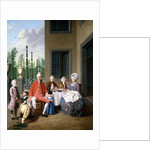 Group Portrait of the van den Bosch Family, dining by a House, a Topiary Garden Beyond, 1777 by Jan Josef the Younger Horemans