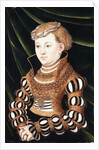 Portrait of Princess Margaret von Sachsen, small three-quarter length, wearing Court Dress by Lucas the Elder Cranach