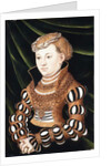 Portrait of Princess Margaret von Sachsen, small three-quarter length, wearing Court Dress by Lucas the Elder Cranach