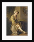 Young woman in a fawn dress by Philippe Mercier