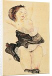Young girl reclining, half nude, 1912 by Egon Schiele