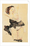 Young girl reclining, half nude, 1912 by Egon Schiele