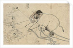 Isarda or kotah preparatory drawing of the taming of an elephant, c.1720 by Indian School