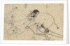Isarda or kotah preparatory drawing of the taming of an elephant, c.1720 by Indian School