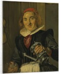 Young woman holding a glass and a flagon by Frans Hals