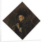 Young man playing a flute by Frans Hals