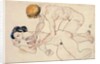 Two female nudes, reclining and kneeling, 1912 by Egon Schiele