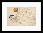 Two female nudes, reclining and kneeling, 1912 by Egon Schiele