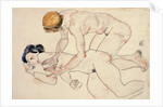 Two female nudes, reclining and kneeling, 1912 by Egon Schiele