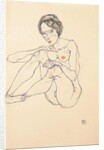 Seated female nude, 1914 by Egon Schiele