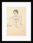 Seated female nude, 1914 by Egon Schiele