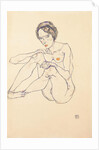 Seated female nude, 1914 by Egon Schiele