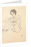 Seated female nude, 1914 by Egon Schiele