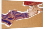 Reclining Semi-Nude with Red Hat, 1910 by Egon Schiele