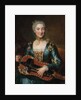 Portrait of a lady playing a hurdy-gurdy by Donat (attr. to) Nonotte