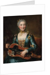 Portrait of a lady playing a hurdy-gurdy by Donat (attr. to) Nonotte