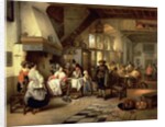 Interior of a tavern with a blind fiddler, 1844 by Jan August Hendrik Baron Leys