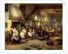 Interior of a tavern with a blind fiddler, 1844 by Jan August Hendrik Baron Leys