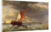 A Dutch Galliot aground on a sandbank on the Bies Bosch, Holland, 1878 by Edward William Cooke