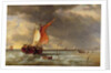 A Dutch Galliot aground on a sandbank on the Bies Bosch, Holland, 1878 by Edward William Cooke