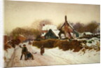 Boys Snowballing at Cookham Dean, 1887 by William Augustus Rixon